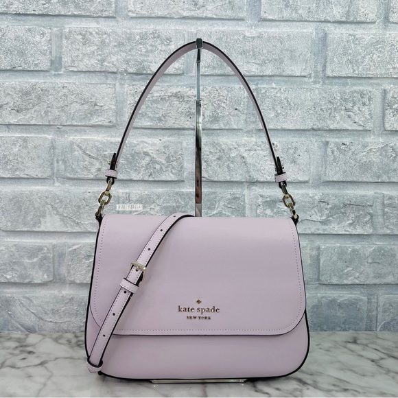 Kate Spade Staci Saffiano Shoulder Bag Crossbody & Wallet In Lilac Moon - Picture 2 of 16